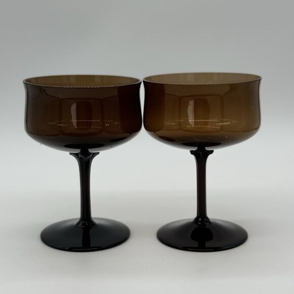 Vintge Lenox Espresso Champagne Crystal Glass Set of 2 - Picture 3 of 4